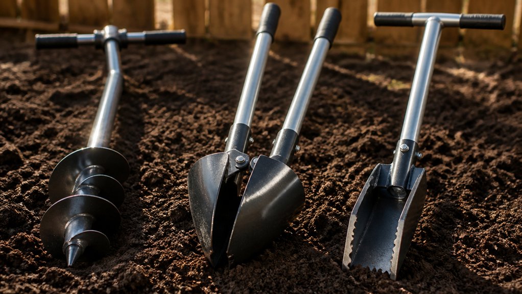 manual post hole digger considerations blades handles grip soil