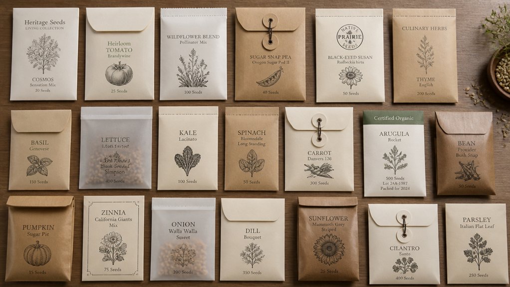 seed envelopes durability size closure labeling