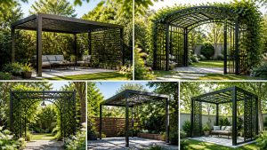 five metal pergola kits for backyard