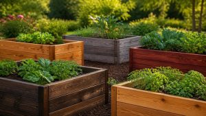 outdoor wood stain options for raised beds