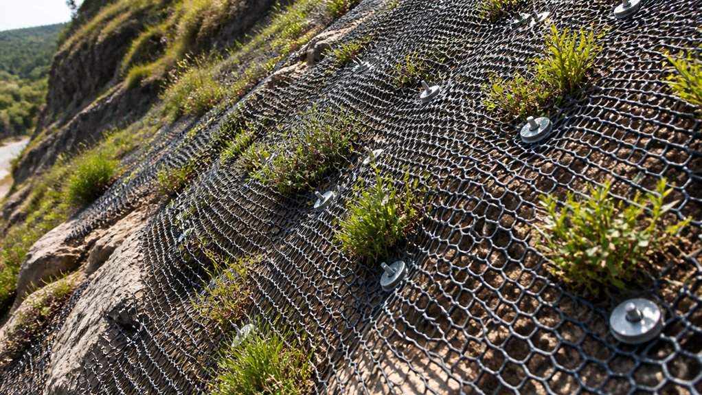slope stabilization netting materials durability dimensions installation